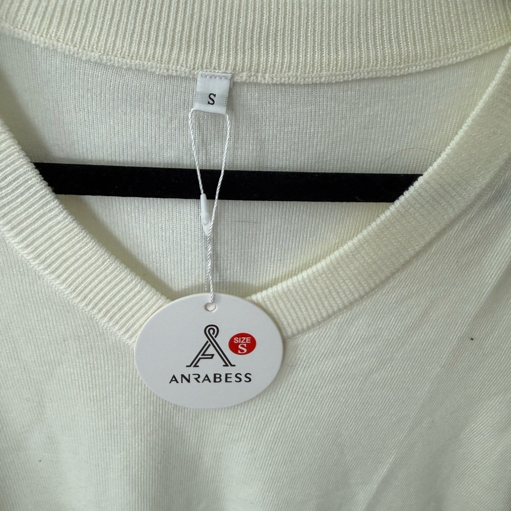 ANRABESS Women's V-Neck Sweater - Soft White